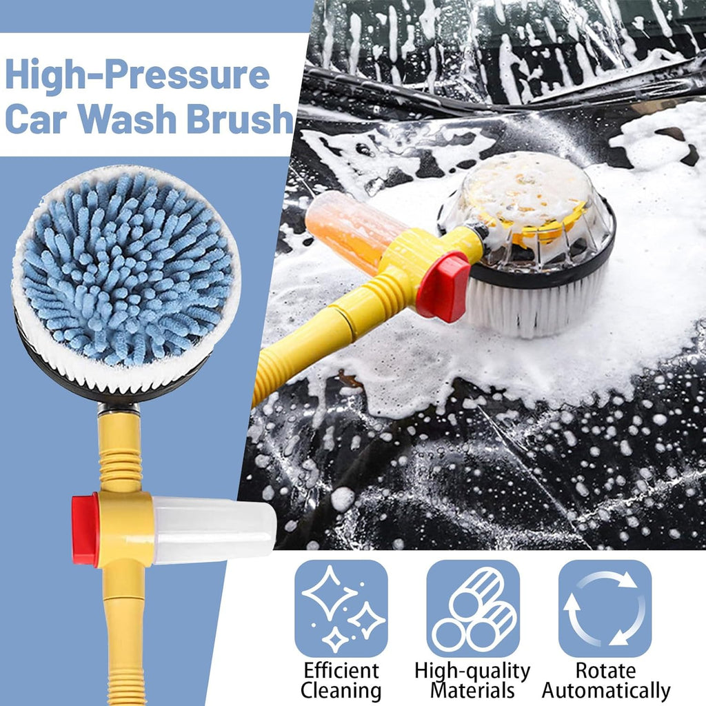 Rotating Car Wash Brush, Multifunctional Car Foam Cleaning Kit with 360°, Detachable & Extendable Scrub Brush, Long Handle Car Cleaning Kit for Home Car